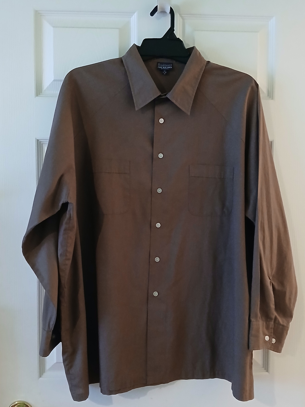 Classic Men's Brown Button-Down Shirt - Casual Long Sleeve